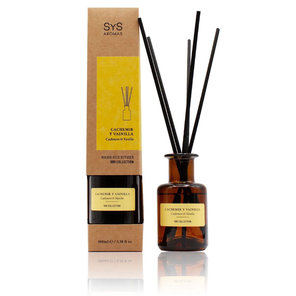 Mikado Geurstokjes Cashmere & Vanille 100 ml – Warme Zoete Huisgeur | SYS Aromas 1991