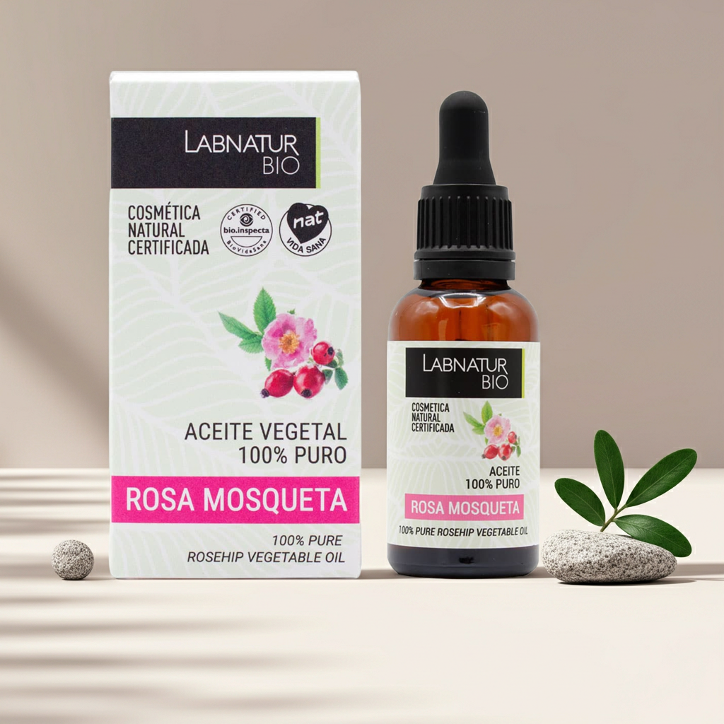 Biologische Rozenbottelolie 30ml – 100% Puur & Natuurlijk – Voor Gezicht & Huid – Labnatur Bio