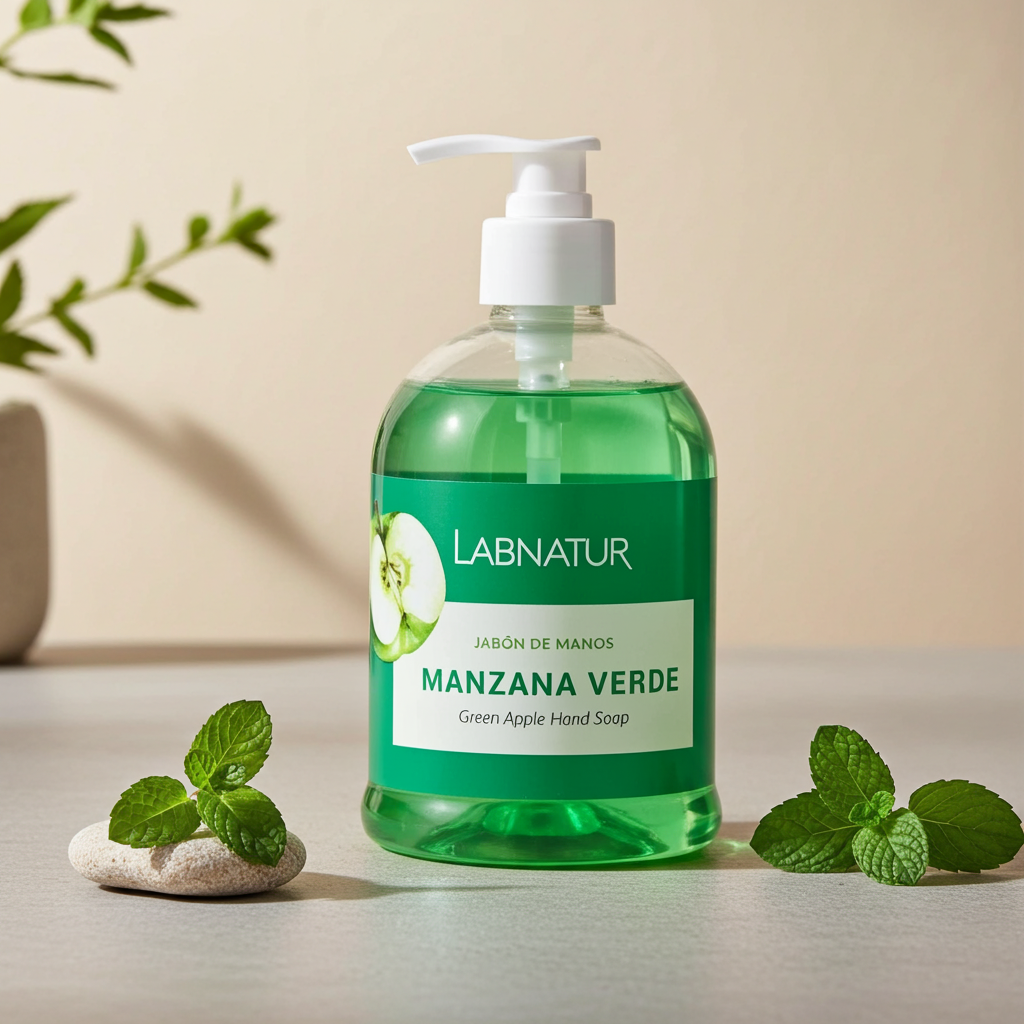 Handzeep Groene Appel 500 ml – 100% Natuurlijk & Vegan | Hydraterende Vloeibare Zeep | Labnatur