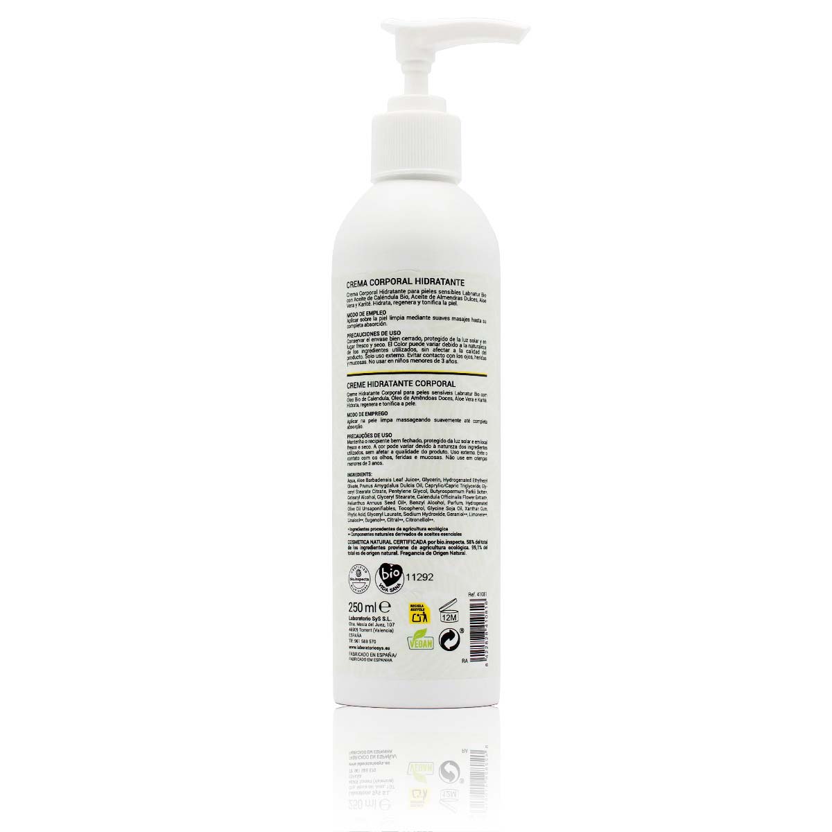 Bodycrème Hydraterend voor gevoelige huid 250ml Labnatur Bio Labnatur Nederland