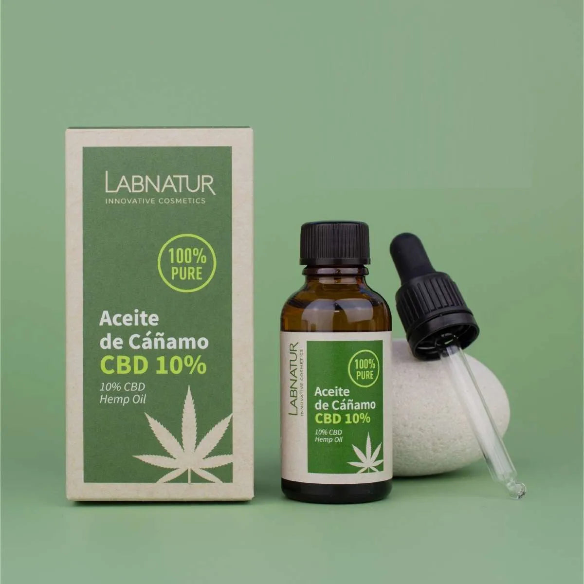 CBD huidolie 100% puur 30ml Labnatur geconcentreerde formule revitaliserend hydraterend vermindert rimpels en roodheid