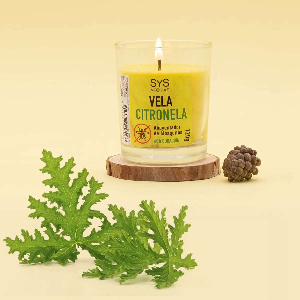 Citronella Anti-Muggen geurkaars 120g 40 uur SYS Aromas Labnatur Nederland