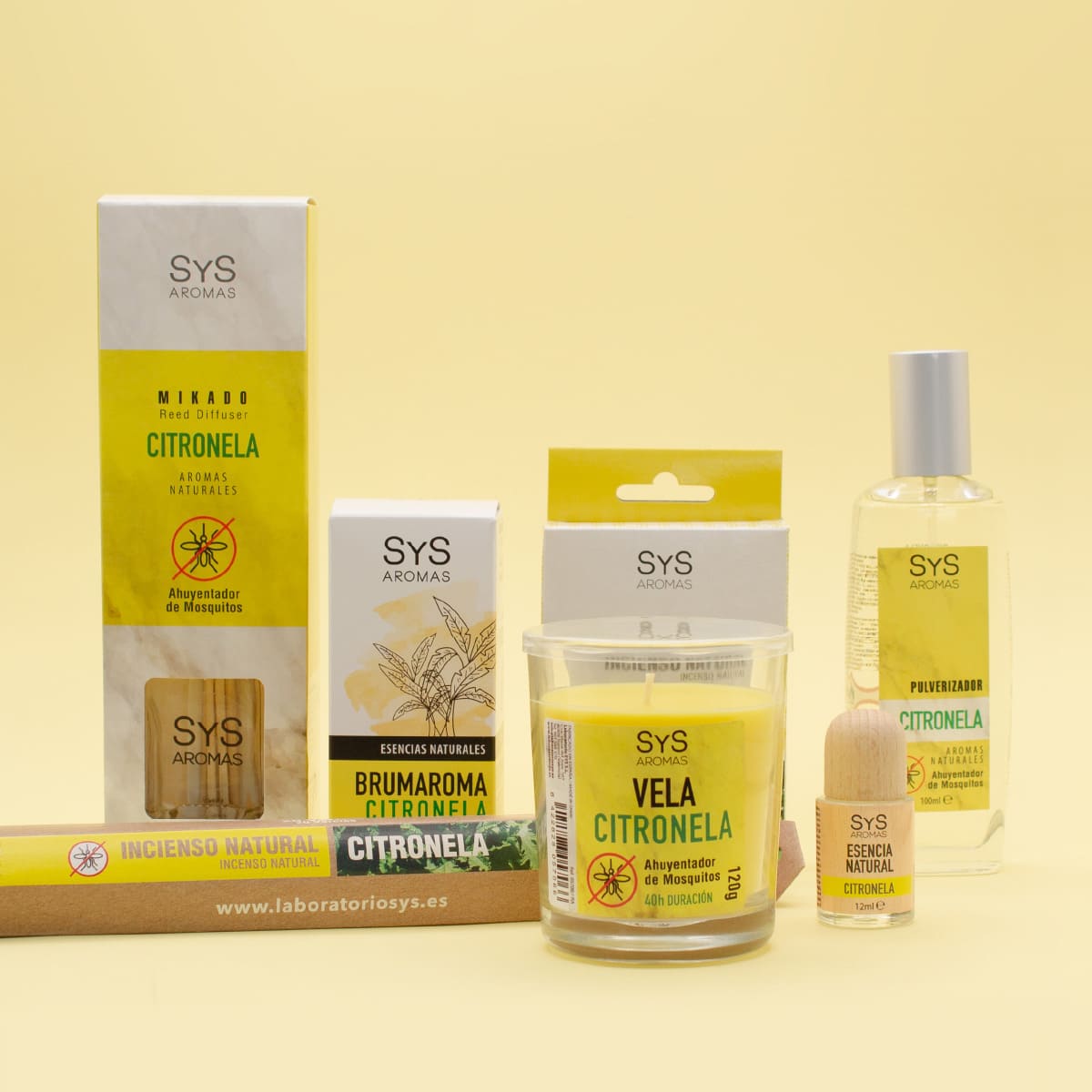 Citronella Anti-Muggen geurkaars 120g 40 uur SYS Aromas Labnatur Nederland