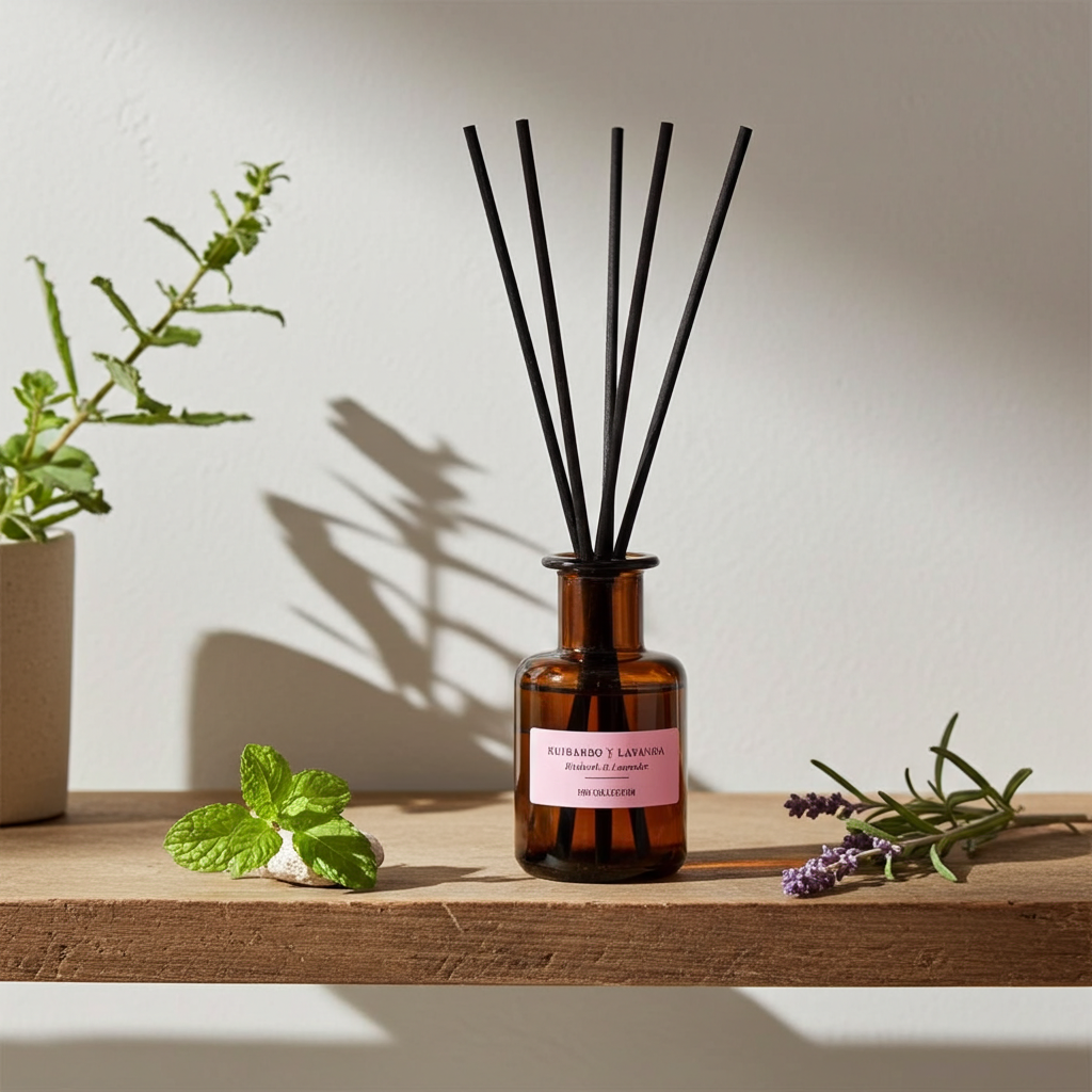 Mikado Geurstokjes Rabarber & Lavendel 100 ml – Frisse & Rustgevende Huisgeur | SYS Aromas 1991