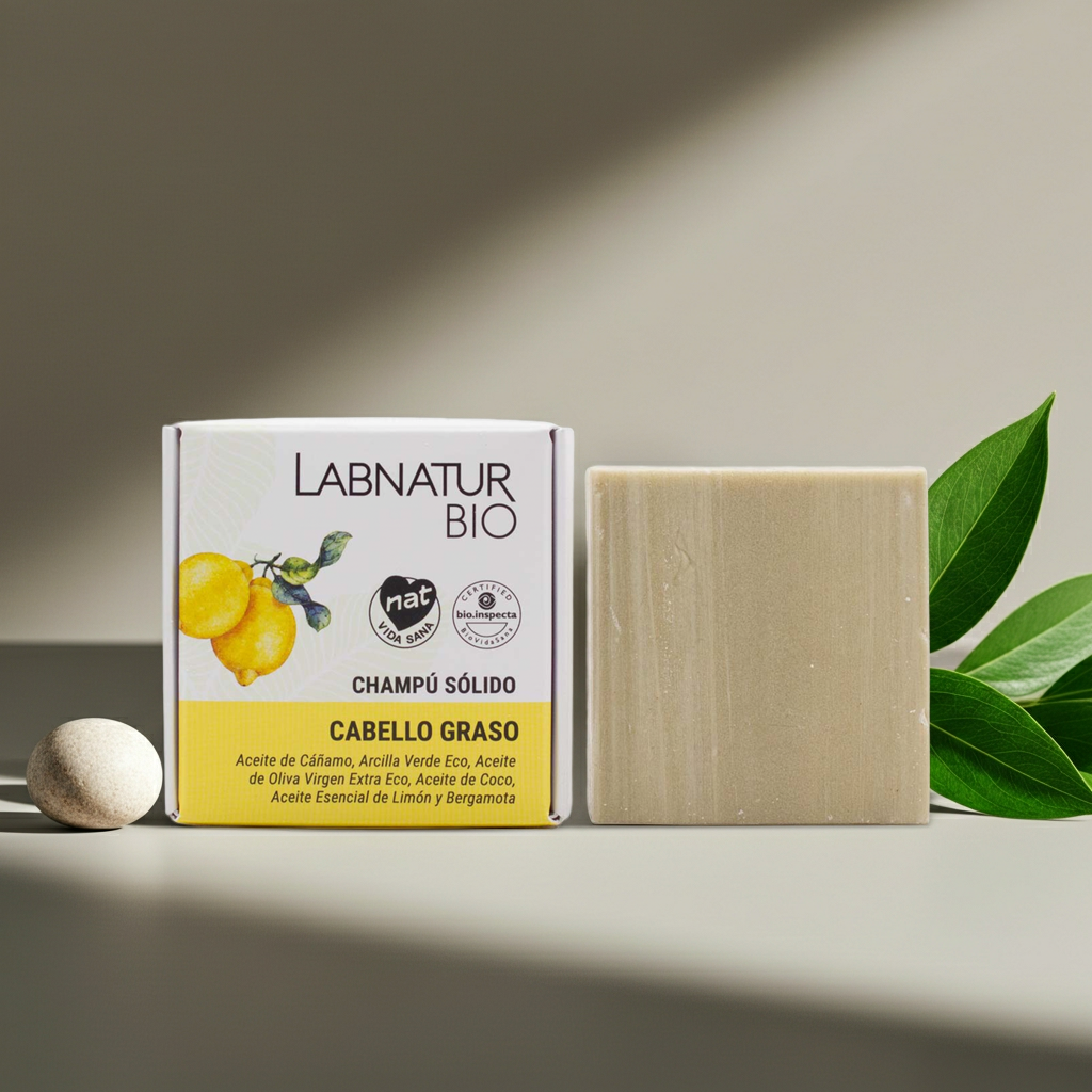 Shampoo Bar Tegen Vet Haar 75 g – 100% Natuurlijk & Plasticvrij | Jojoba, Shea & Rozemarijn – Labnatur Bio