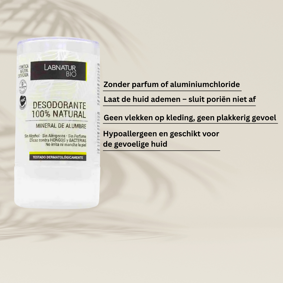 Natuurlijke aluin deodorant stick – 100% natuurlijk & hypoallergeen 120gr Labnatur Nederland