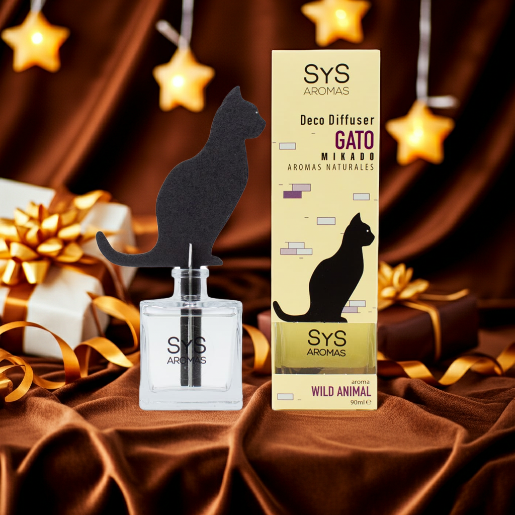 SYS Aromas Kat Geurdiffuser 90ml – Natuurlijke Frisse Geur | Wild Animal Collectie