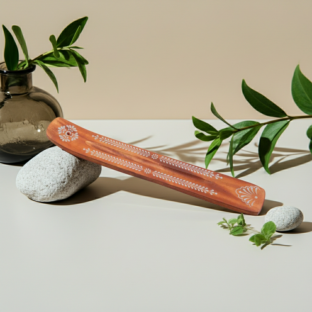 Natuurlijke Houten Wierookhouder 25 cm – Veilig & Duurzaam | SYS