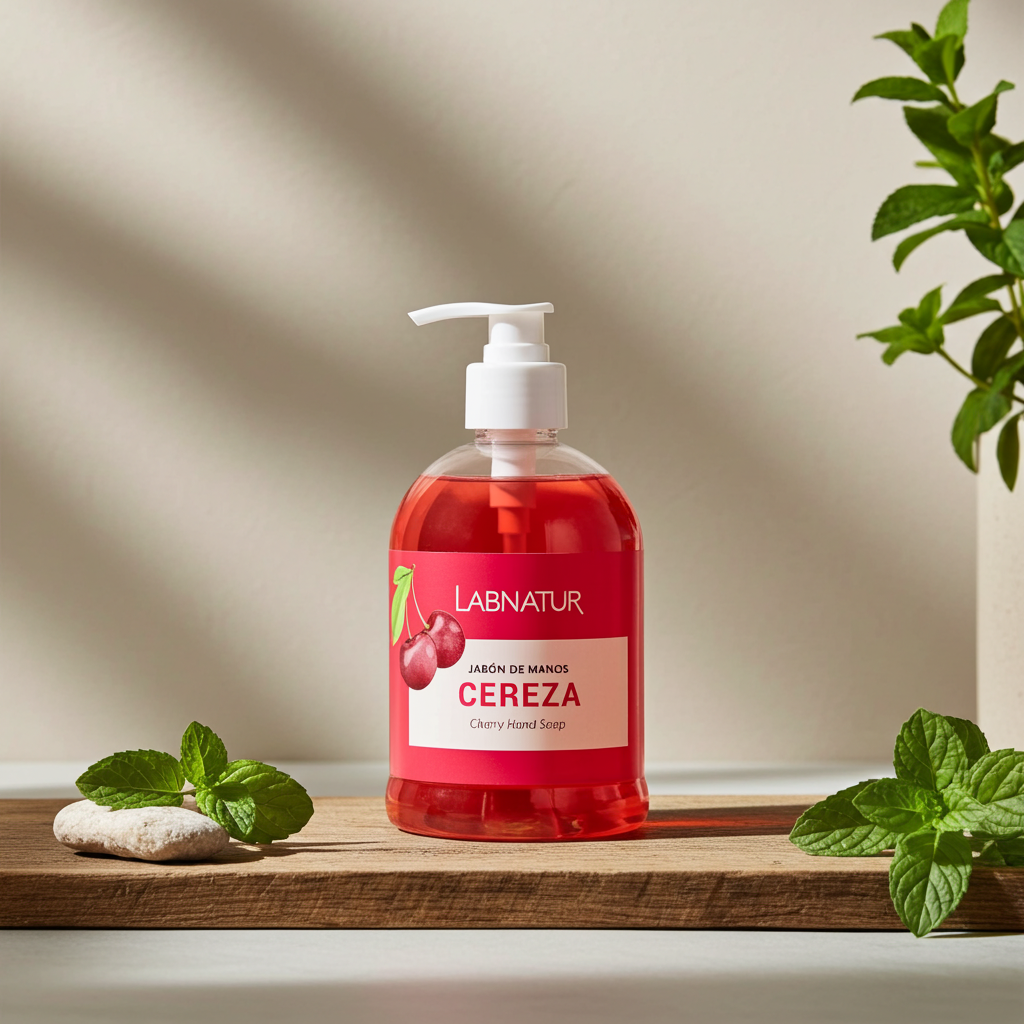 Handzeep Kersen 500 ml – 100% Natuurlijk & Vegan | Hydraterende Vloeibare Zeep | Labnatur