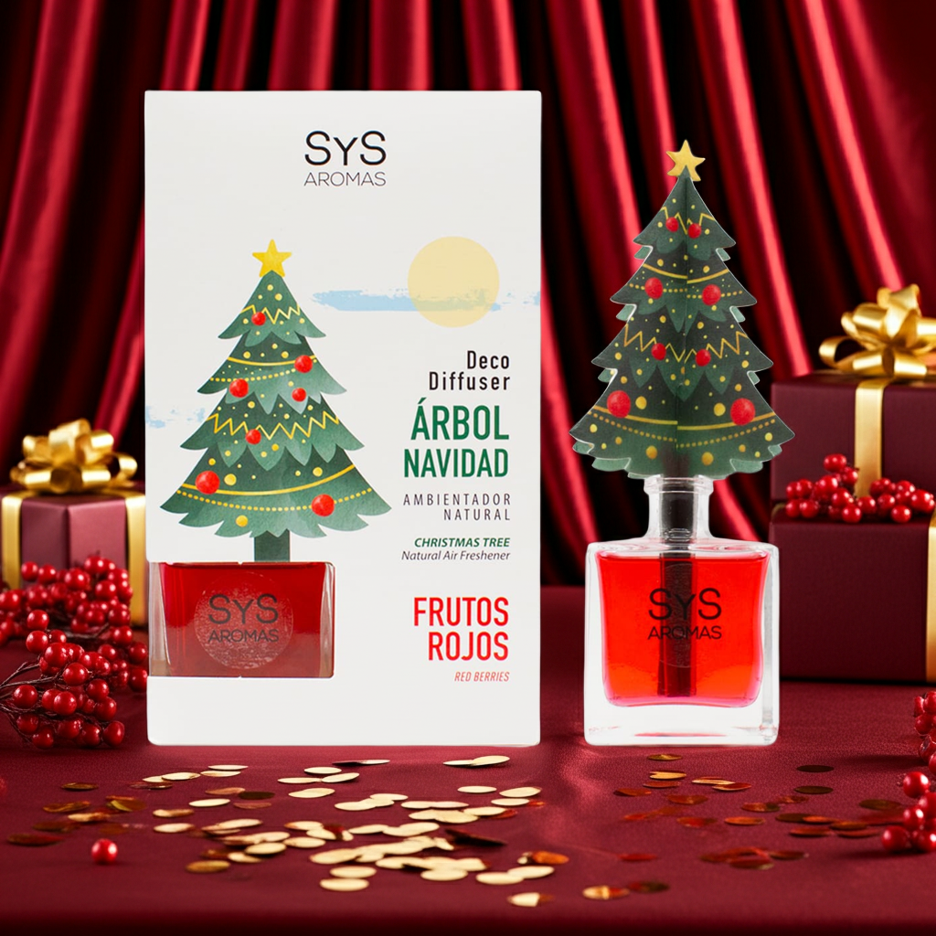 Geurdiffuser Kerstboom & Rode Vruchten 90 ml – Feestelijke Huisgeur