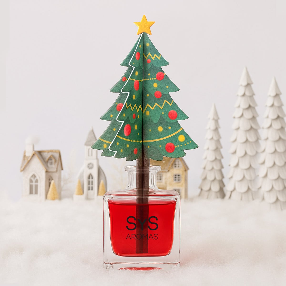 SYS Aromas Geurdiffuser Kerstboom Rode Vruchten 90ml – Feestelijke Geur & Sfeer