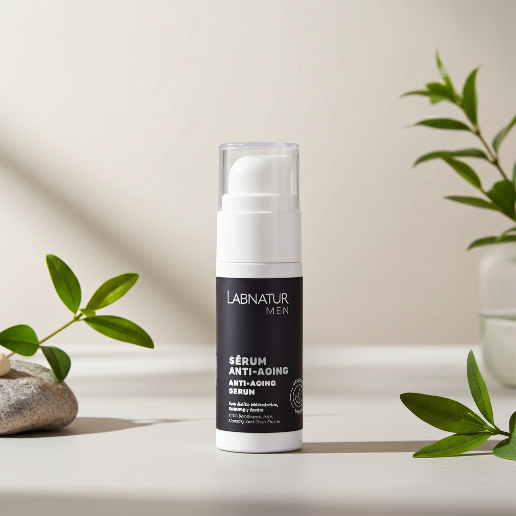 Anti-Aging Gezichtsserum Mannen 30 ml – Hyaluronzuur, Carnosine & Ginseng – Labnatur