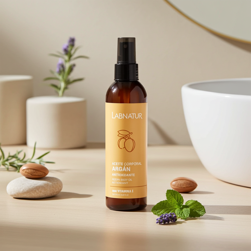 Bodyolie Argan 200ml – Labnatur – Natuurlijke Lichaamsolie met Arganolie & Vitamine E – Hydrateert