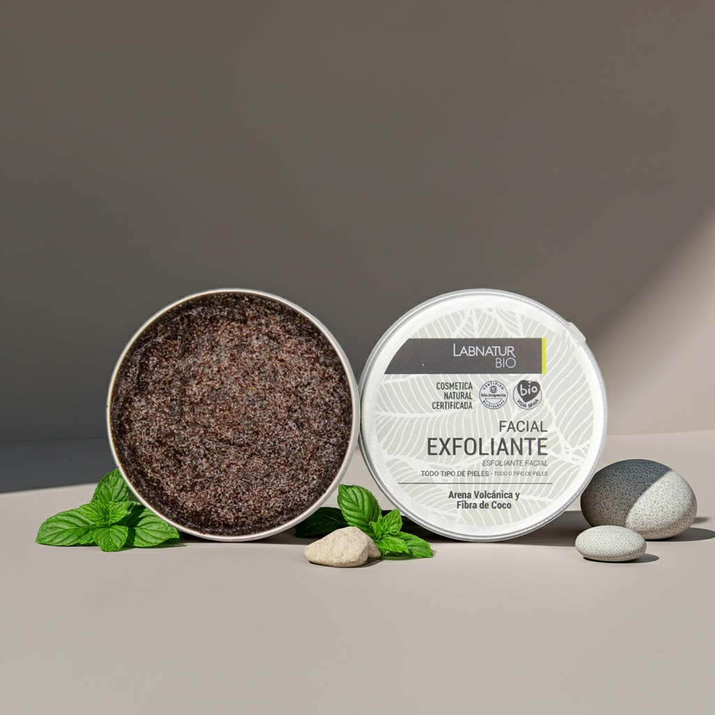 Natuurlijke Gezichtsscrub 100 ml – Vulkanisch Zand & Kokosvezel voor Diepe Exfoliatie | Biologisch & Vegan | Labnatur