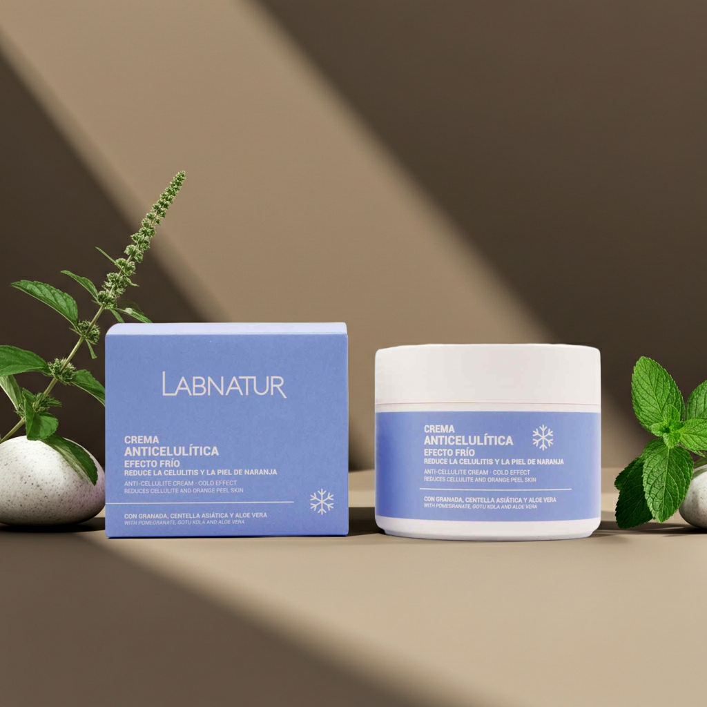 Anti-Cellulitis Crème Cold 300 ml Verkoelend, Verstevigend Tegen Sinaasappelhuid Met Centella Asiatica, Granaatappel Aloë ...