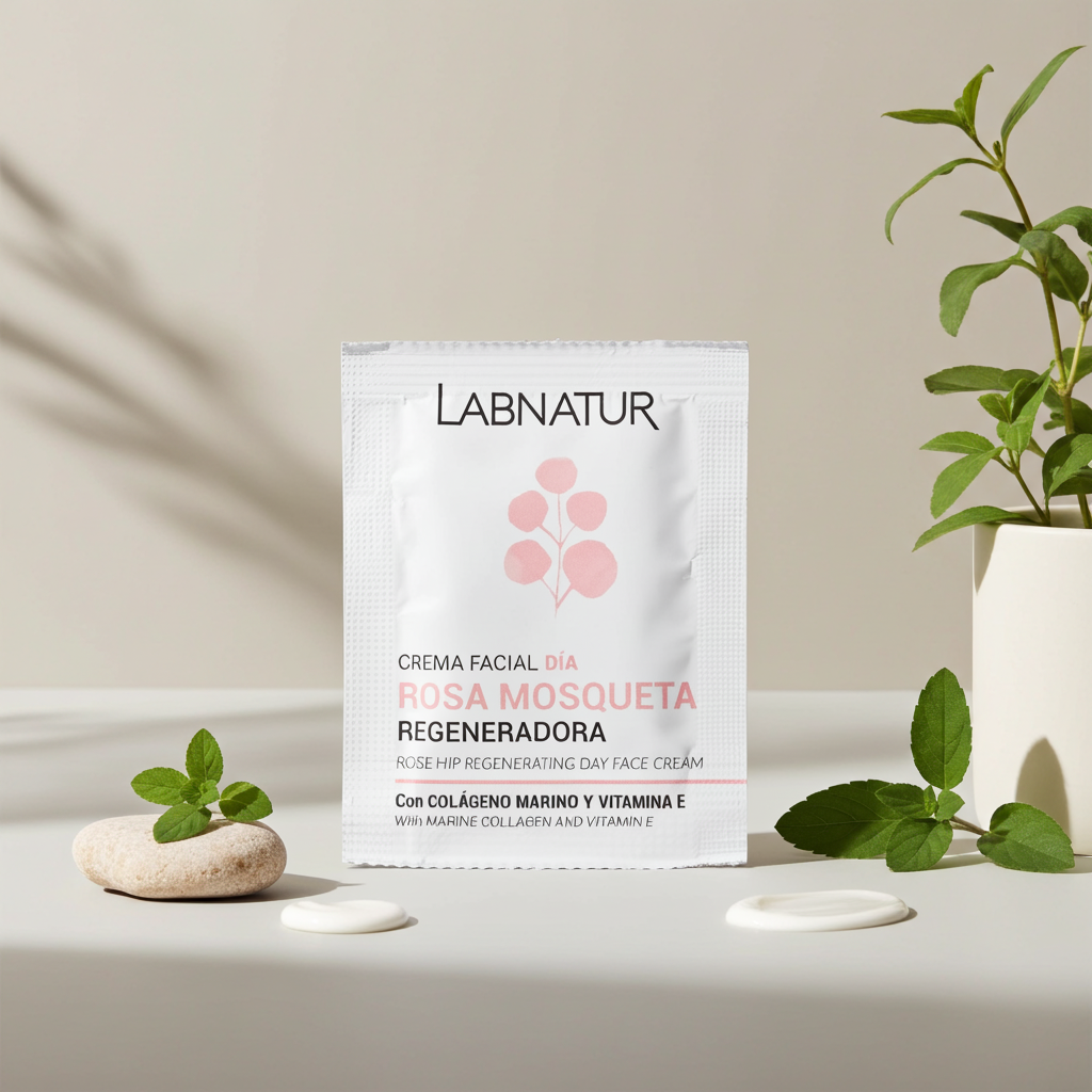 Sample | Rozenbottel Gezichtscrème 3 ml – Natuurlijke Anti-Aging & Hydratatie – Labnatur