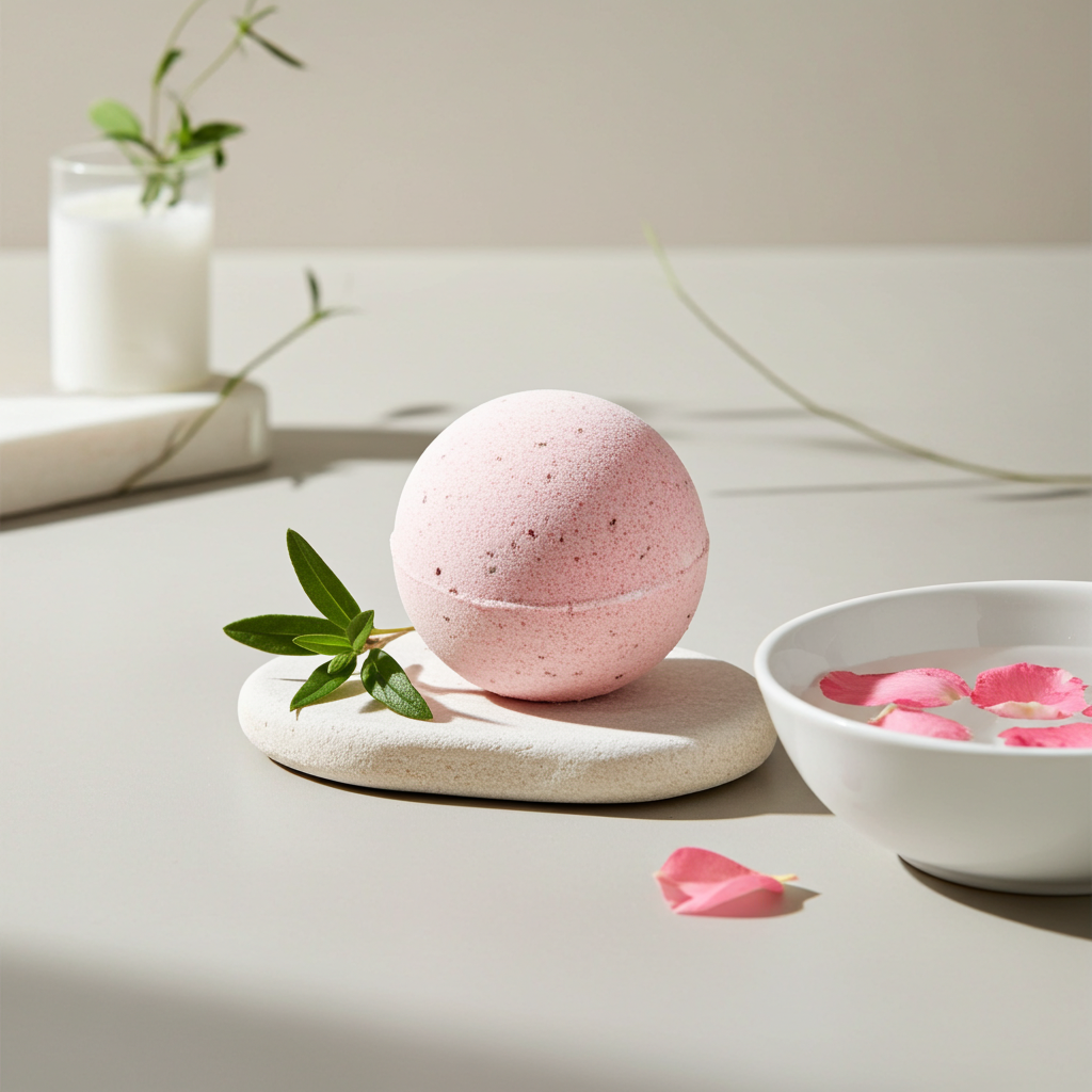 Bruisbal voor in Bad Rozen 140 g – 100% Natuurlijk & Vegan | Ontspannende Badbruisbal | SYS Aromas