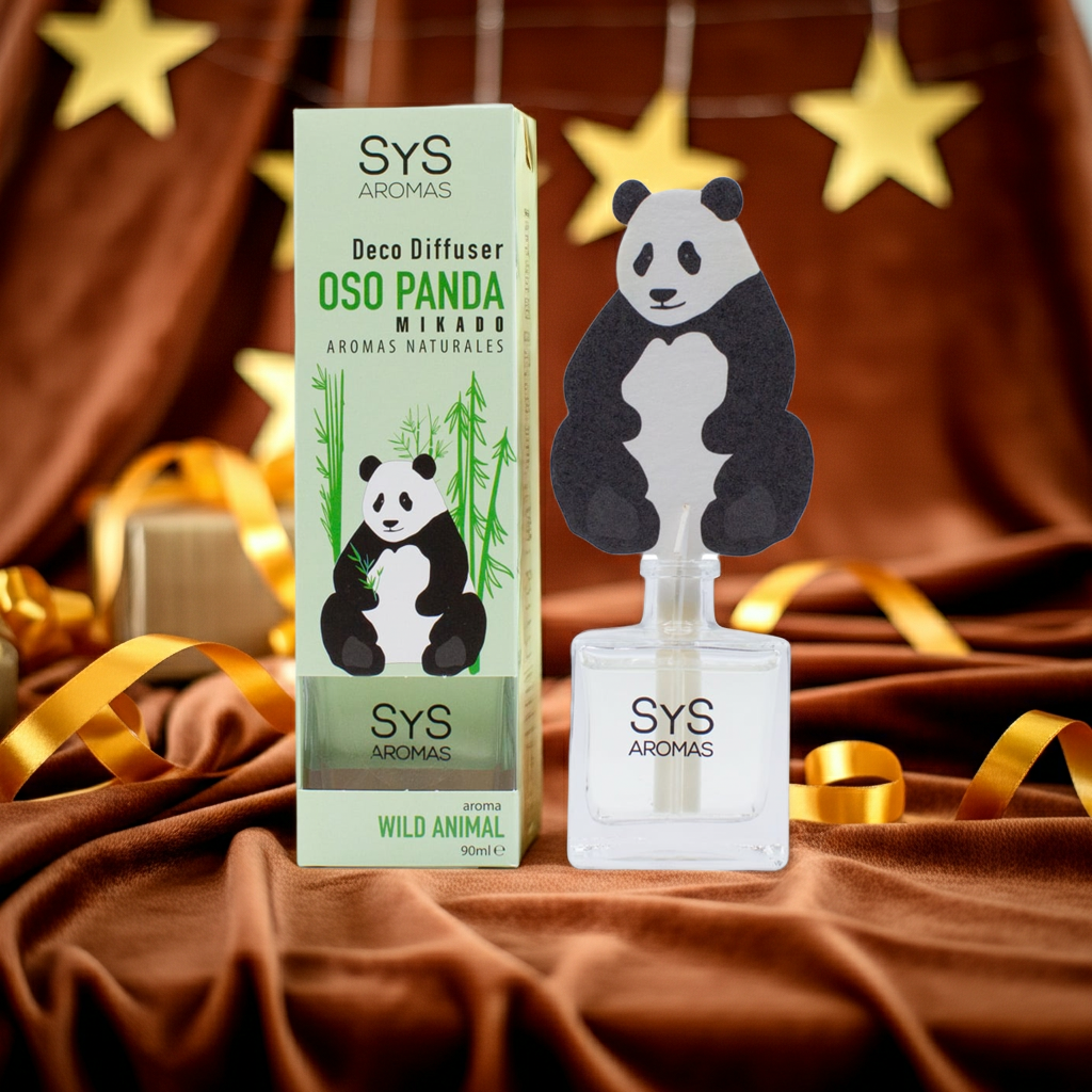 SYS Aromas Panda Geurdiffuser 90ml – Frisse Natuurlijke Geur | Wild Animal Collectie