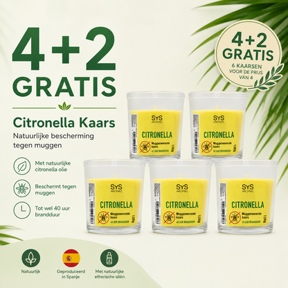 Citronella Anti-Muggen geurkaars 120g  40 uur SYS Aromas