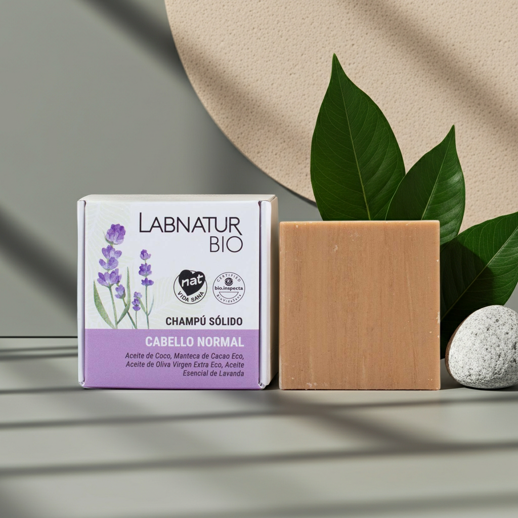Shampoo Bar Normaal Haar 75 g – 100% Natuurlijk &amp; Plasticvrij | Kokos &amp; Lavendel – Labnatur Bio