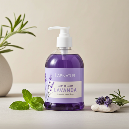 Handzeep Lavendel 500 ml – 100% Natuurlijk &amp; Vegan | Hydraterende Vloeibare Zeep | Labnatur