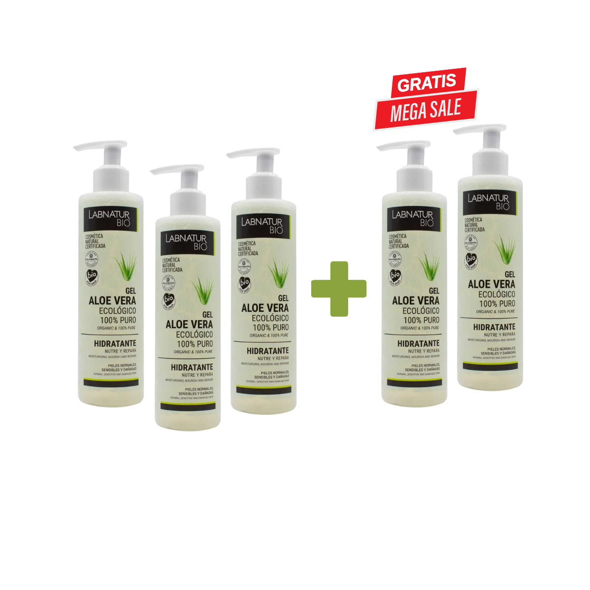 Aloe Vera Gel 100% Natuurlijk &amp; Biologisch – Hydraterend &amp; Verkoelend – Voor Gezicht, Lichaam &amp; Haar