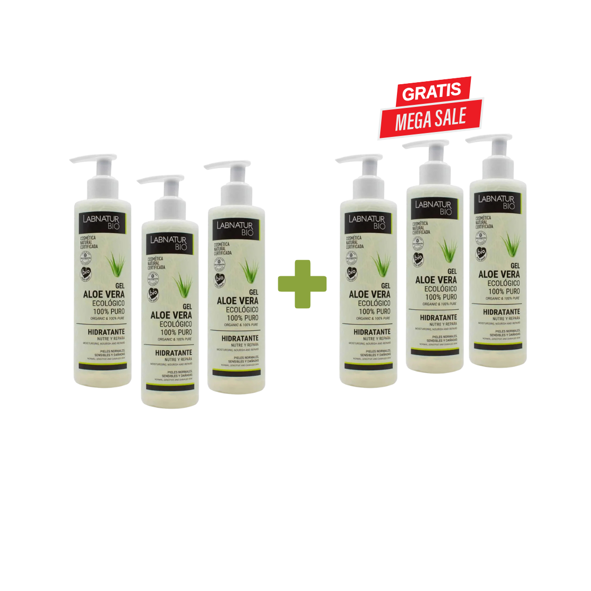 Aloe Vera Gel 100% Natuurlijk &amp; Biologisch – Hydraterend &amp; Verkoelend – Voor Gezicht, Lichaam &amp; Haar