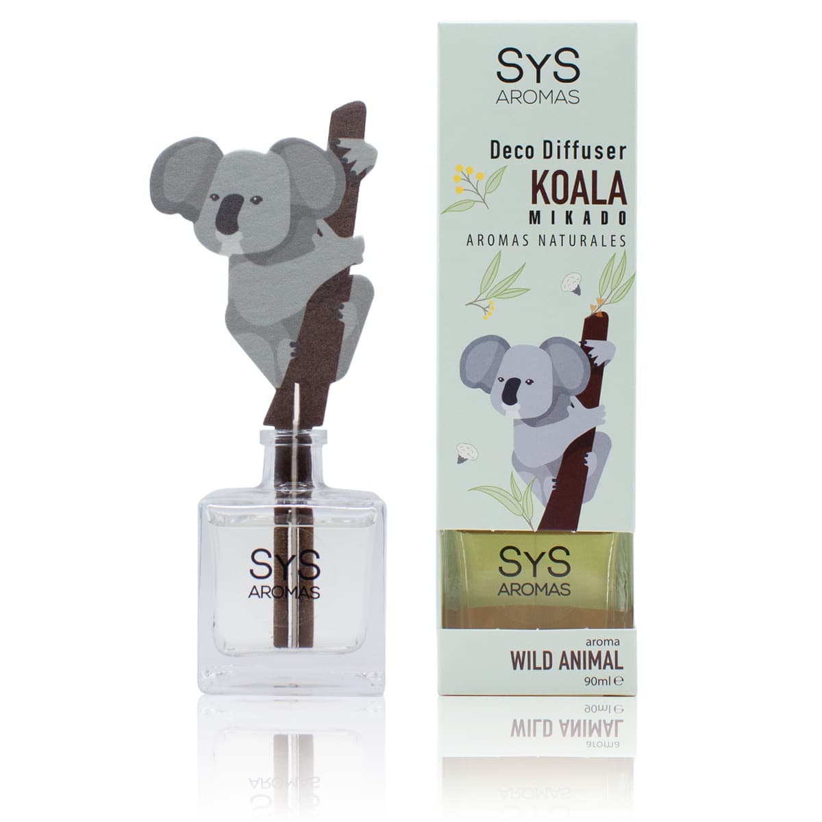 SYS Aromas Geurdiffuser Koala 90ml – Frisse Natuurlijke Geur | Wild Animal Collectie