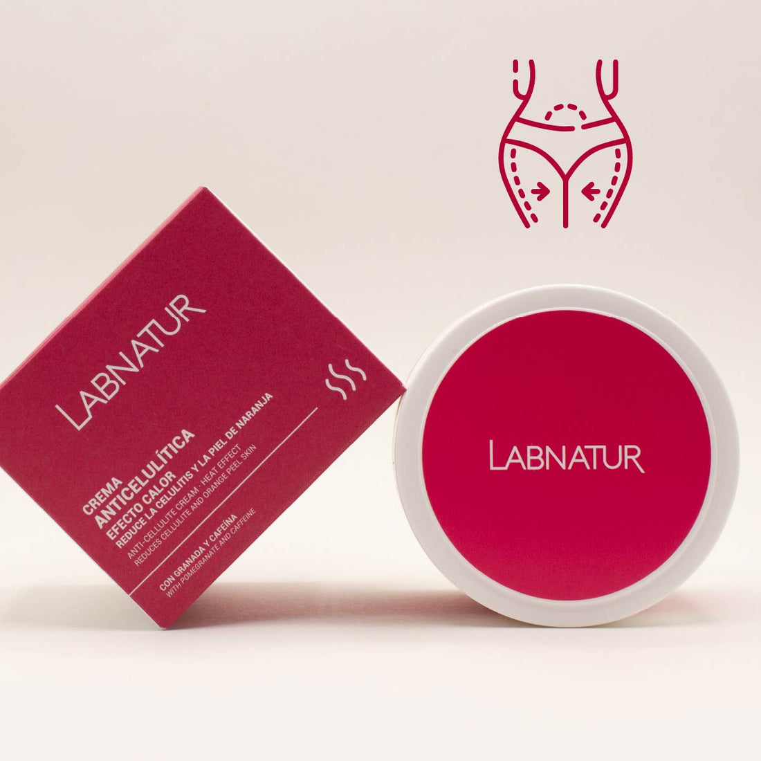 Anti-cellulitis Crème Heat | Verstrakt en Remodelleert het Lichaamscontour | Vermindert Cellulitis en Sinaasappelhuid | Hydraterend + Verstevigend. 300 ml Labnatur Nederland