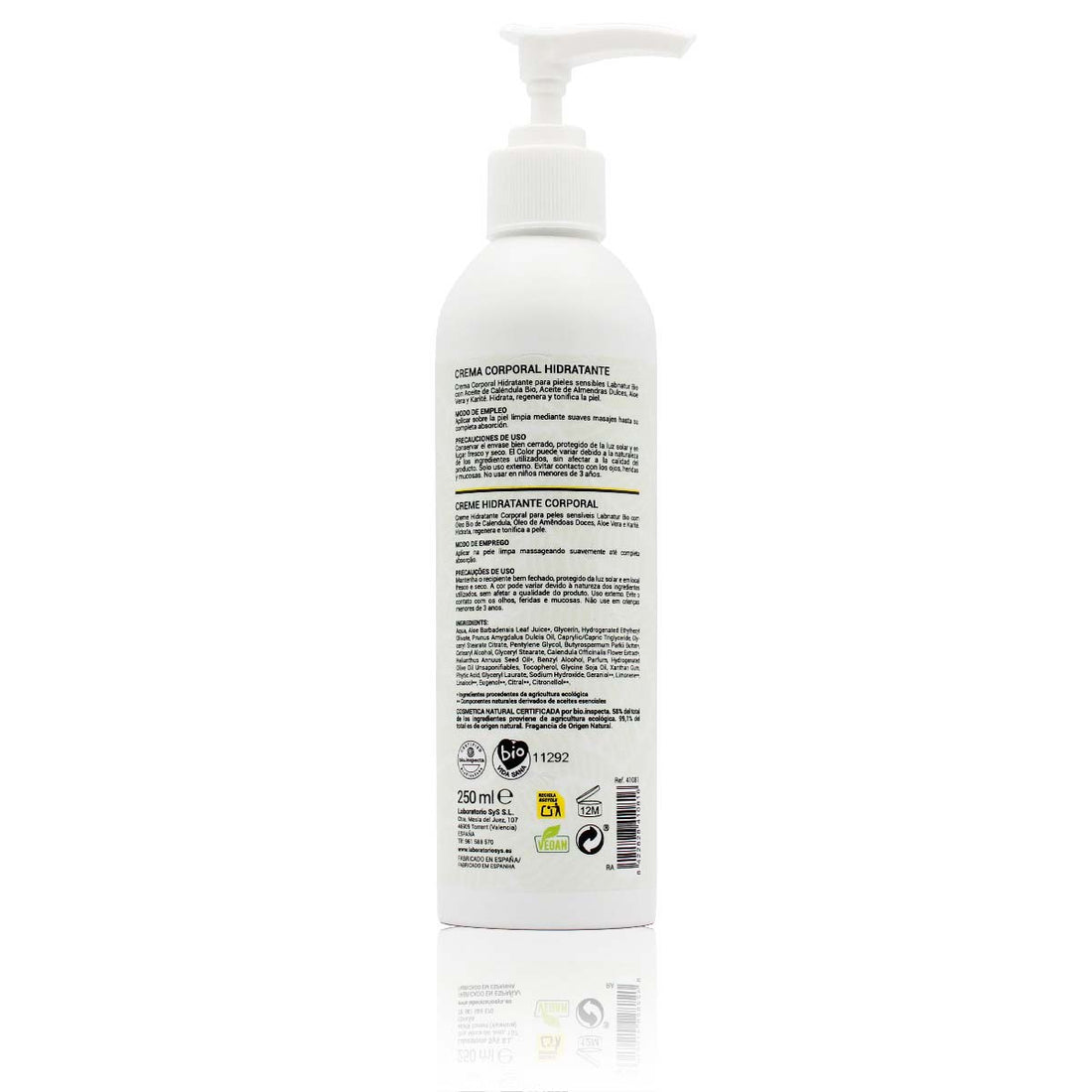 Bodycrème Hydraterend voor gevoelige huid 250ml Labnatur Bio Labnatur Nederland