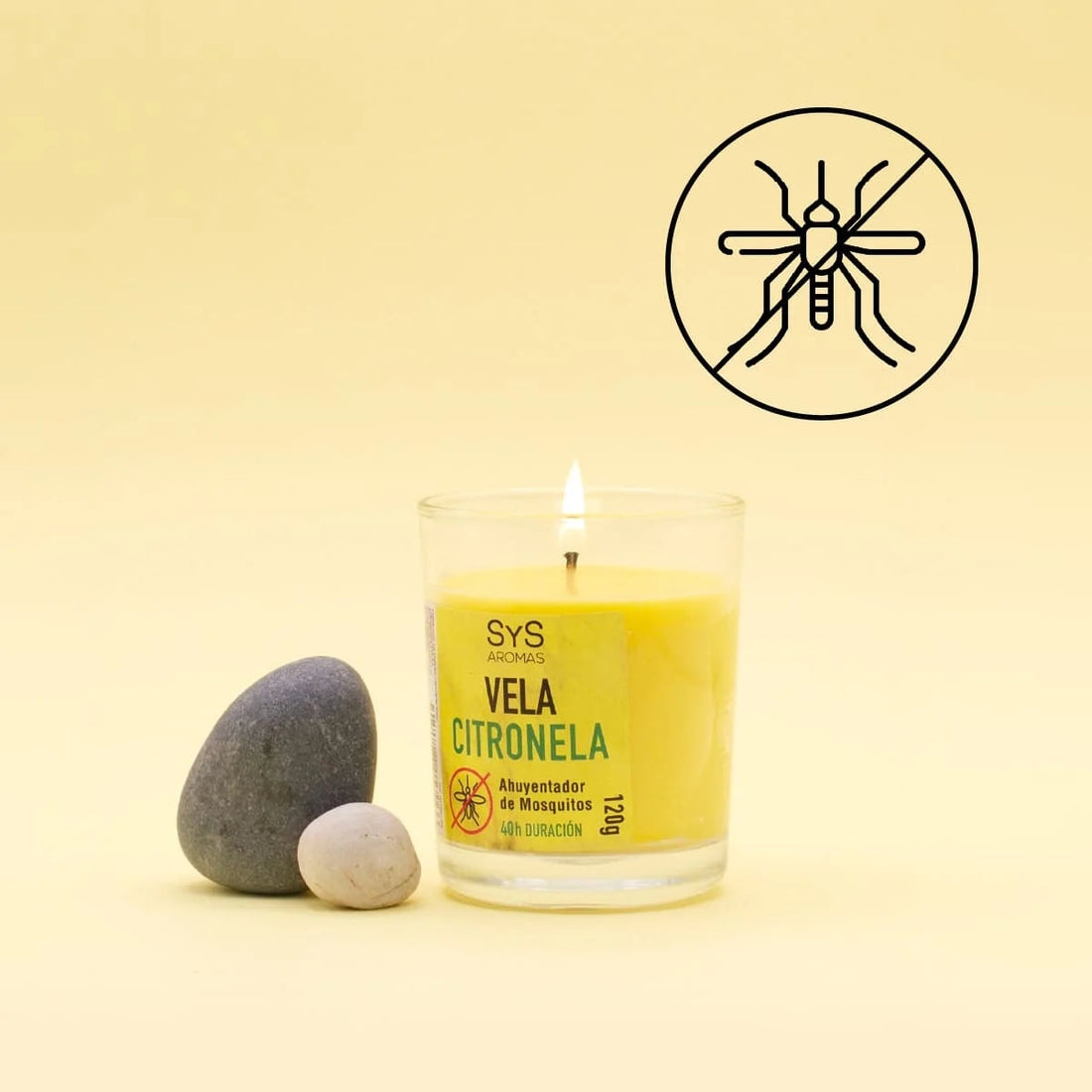 Citronella Anti-Muggen geurkaars 120g  40 uur SYS Aromas Labnatur Nederland