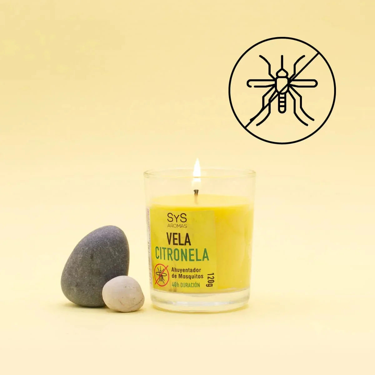 Citronella Anti-Muggen geurkaars 120g  40 uur SYS Aromas Labnatur Nederland