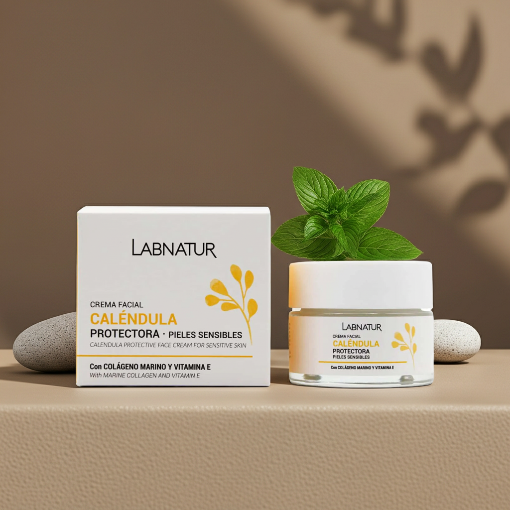 Natuurlijke Calendula Gezichtscrème 50 ml – Kalmerend &amp; Hydraterend – Labnatur