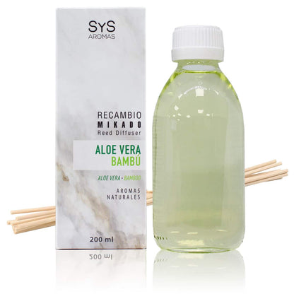 Geurstokjes Bamboe – Aloe Vera Navulling luchtverfrisser huisparfum 200ml SYS