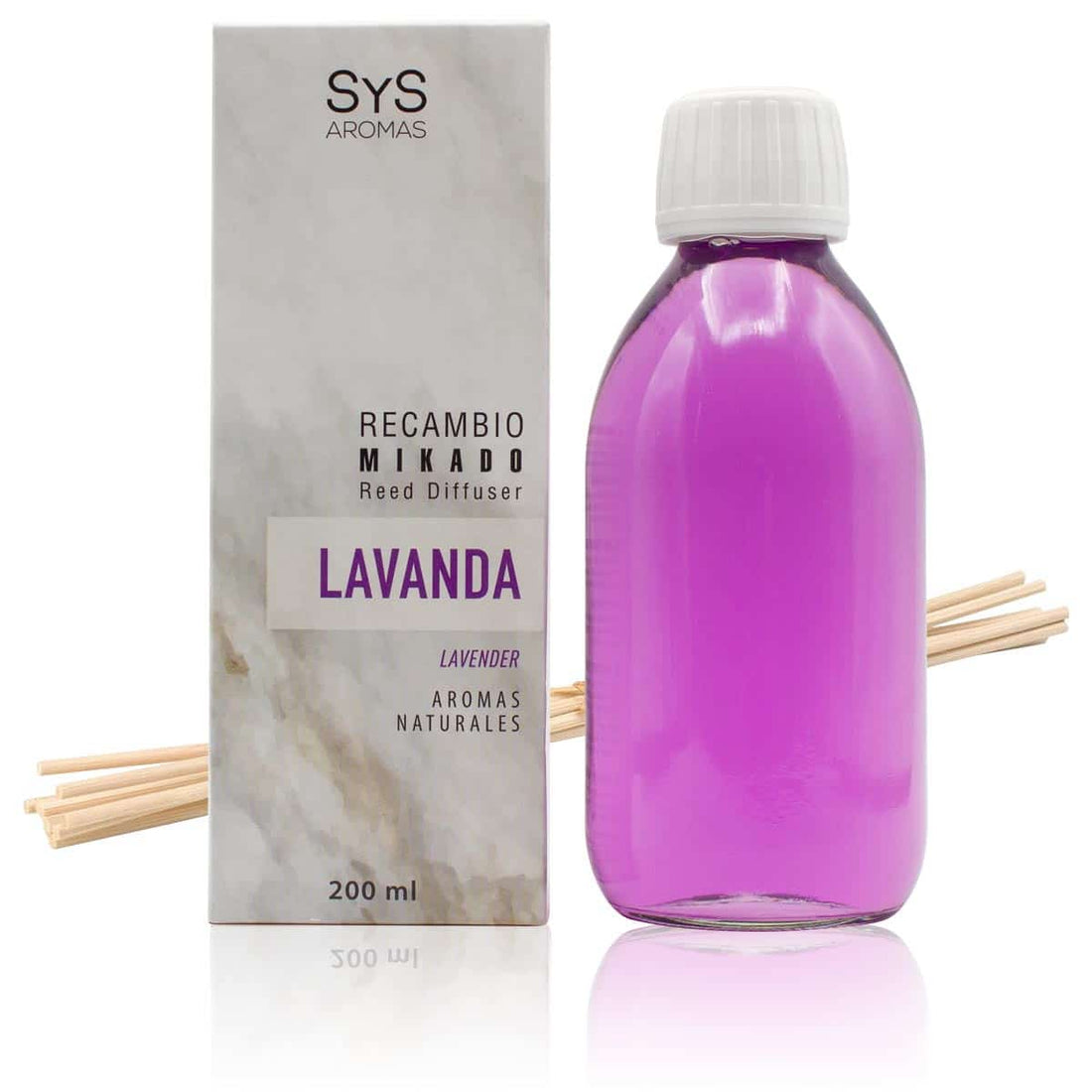 Geurstokjes Lavendel Navulling luchtverfrisser huisparfum 200ml SYS - Labnatur Nederland