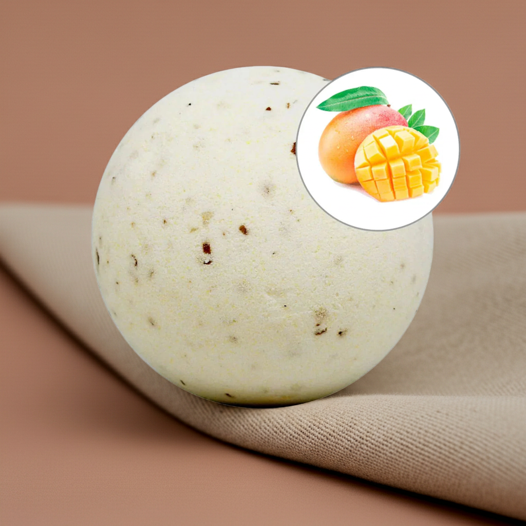 Bruisbal voor in Bad Mango 140 g – 100% Natuurlijk &amp; Vegan | Tropische Badbruisbal | SYS Aromas