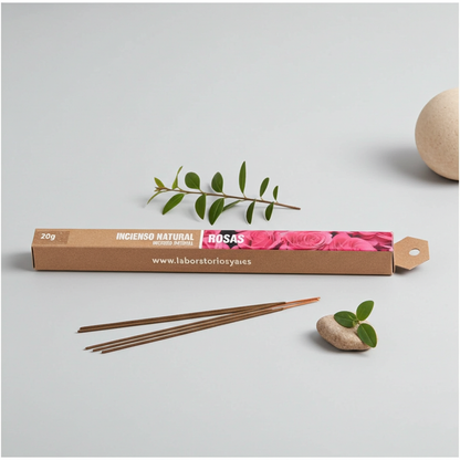 Rozen Wierook Natuurlijk – Romantische, Zachte &amp; Rustgevende Geur | 20 Stokjes