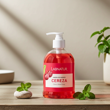 Handzeep Kersen 500 ml – 100% Natuurlijk &amp; Vegan | Hydraterende Vloeibare Zeep | Labnatur