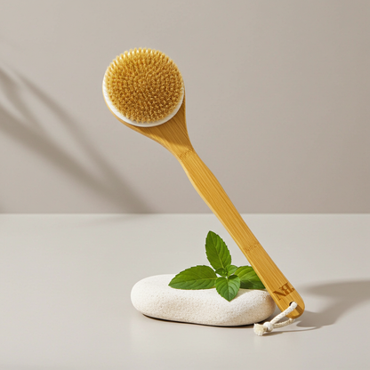 Bamboe Rugborstel – Exfolieert &amp; Reinigt Diep met Lange Steel
