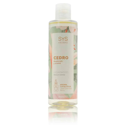 Wellness Geurlamp olie Cederhout huisparfum 250ml SYS Labnatur Nederland