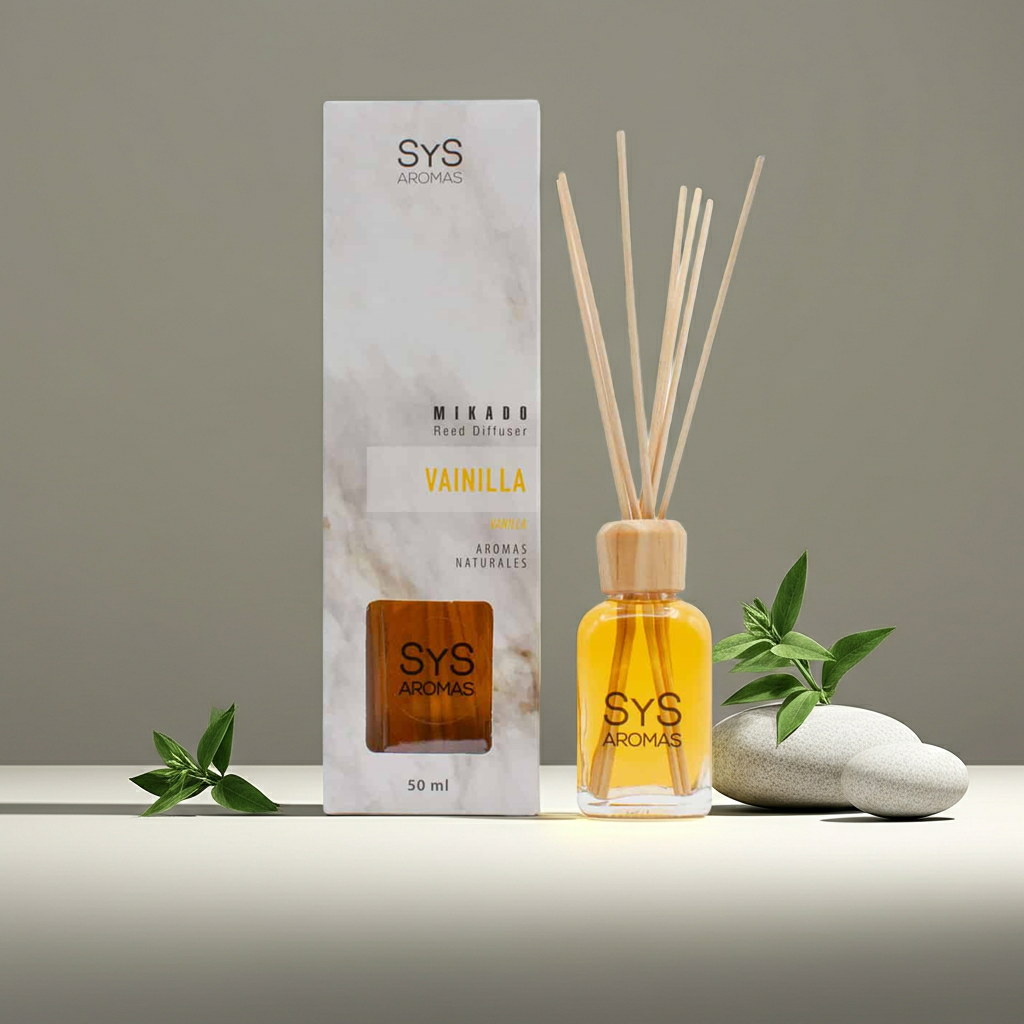 Geurstokjes Vanille 50 ml – Natuurlijke Geurverspreider &amp; Huisparfum | SYS