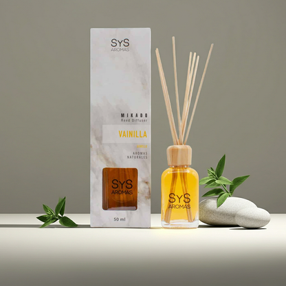 Geurstokjes Vanille 50 ml – Natuurlijke Geurverspreider &amp; Huisparfum | SYS