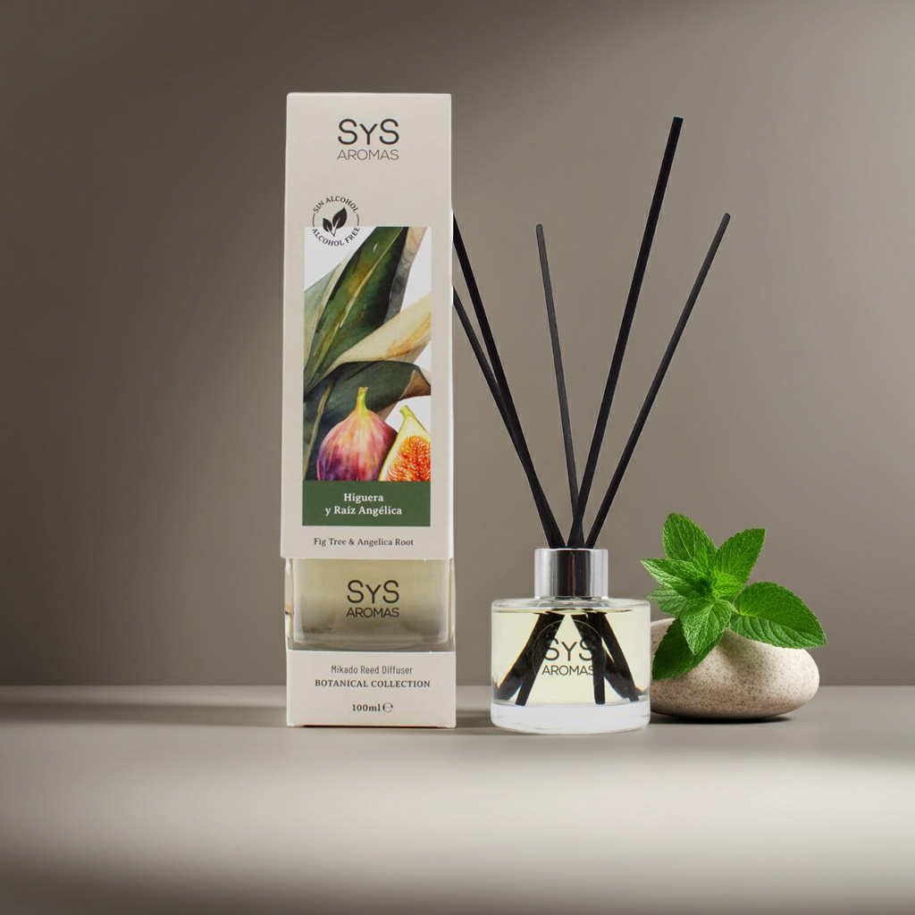 Geurstokjes Vijg &amp; Engelwortel 100 ml – Luxe Natuurlijke Luchtverfrisser | Botanical SYS Aromas