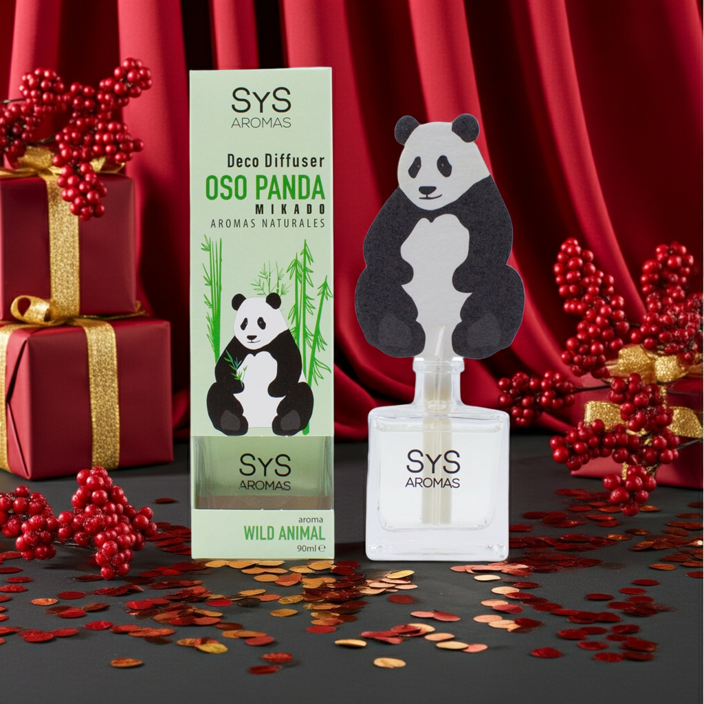 SYS Aromas Panda Geurdiffuser 90ml – Frisse Natuurlijke Geur | Wild Animal Collectie