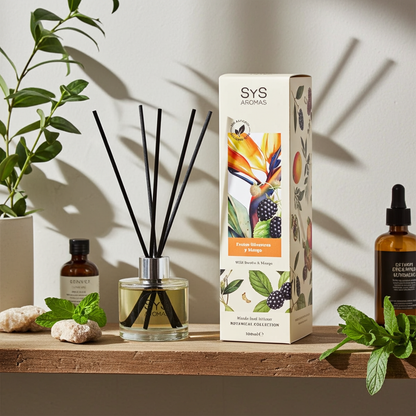Geurstokjes Wilde Vruchten &amp; Mango 100 ml – Luxe Natuurlijke Luchtverfrisser | Botanical SYS Aromas