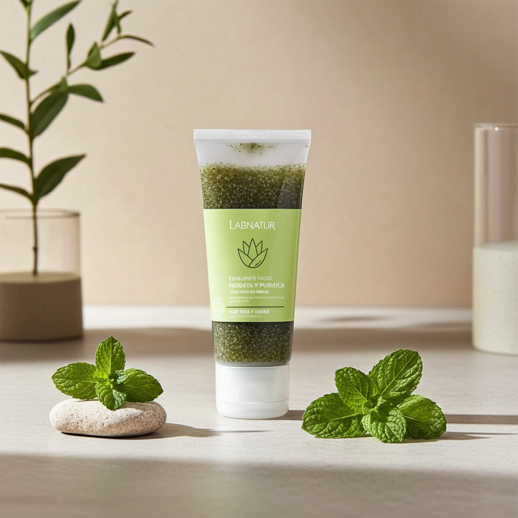 Gezichtsscrub Aloë Vera &amp; Bamboe 100 ml – Milde Natuurlijke Exfoliatie voor Alle Huidtypes | Vegan | Labnatur