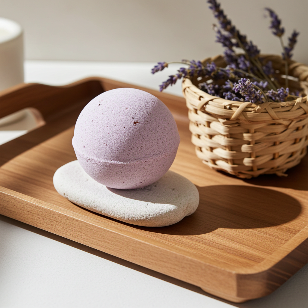 Bruisbal voor in Bad Lavendel 140 g – 100% Natuurlijk &amp; Vegan | Ontspannende Badbruisbal | SYS Aromas