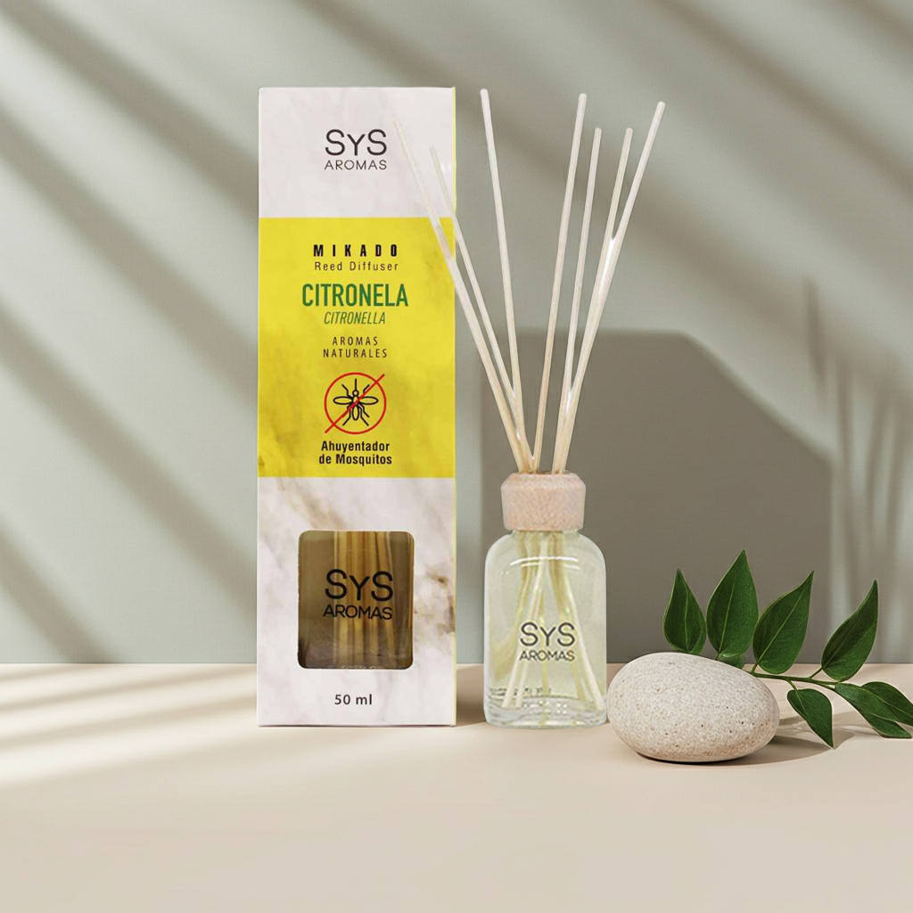 Citronella Geurstokjes 50 ml – Natuurlijke Luchtverfrisser &amp; Huisparfum tegen Muggen | SYS